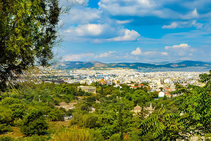 Acropolis view in Athens city, Greece